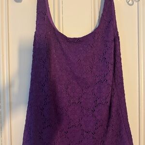 Purple lace tank top